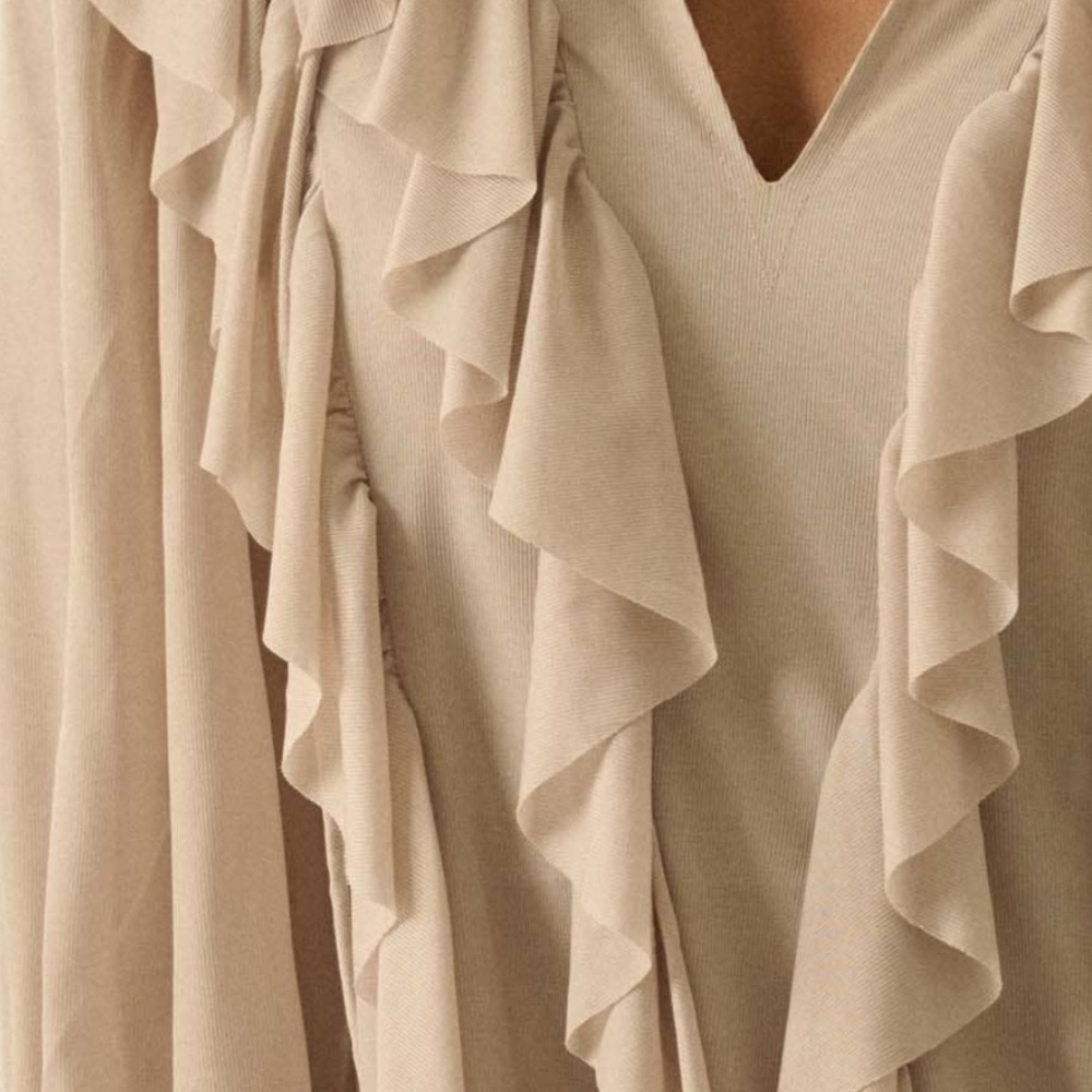 NWT Promesa Ruffle Romper Little Mini Skort Boho Festival Dress Tan Beige - Picture 6 of 11